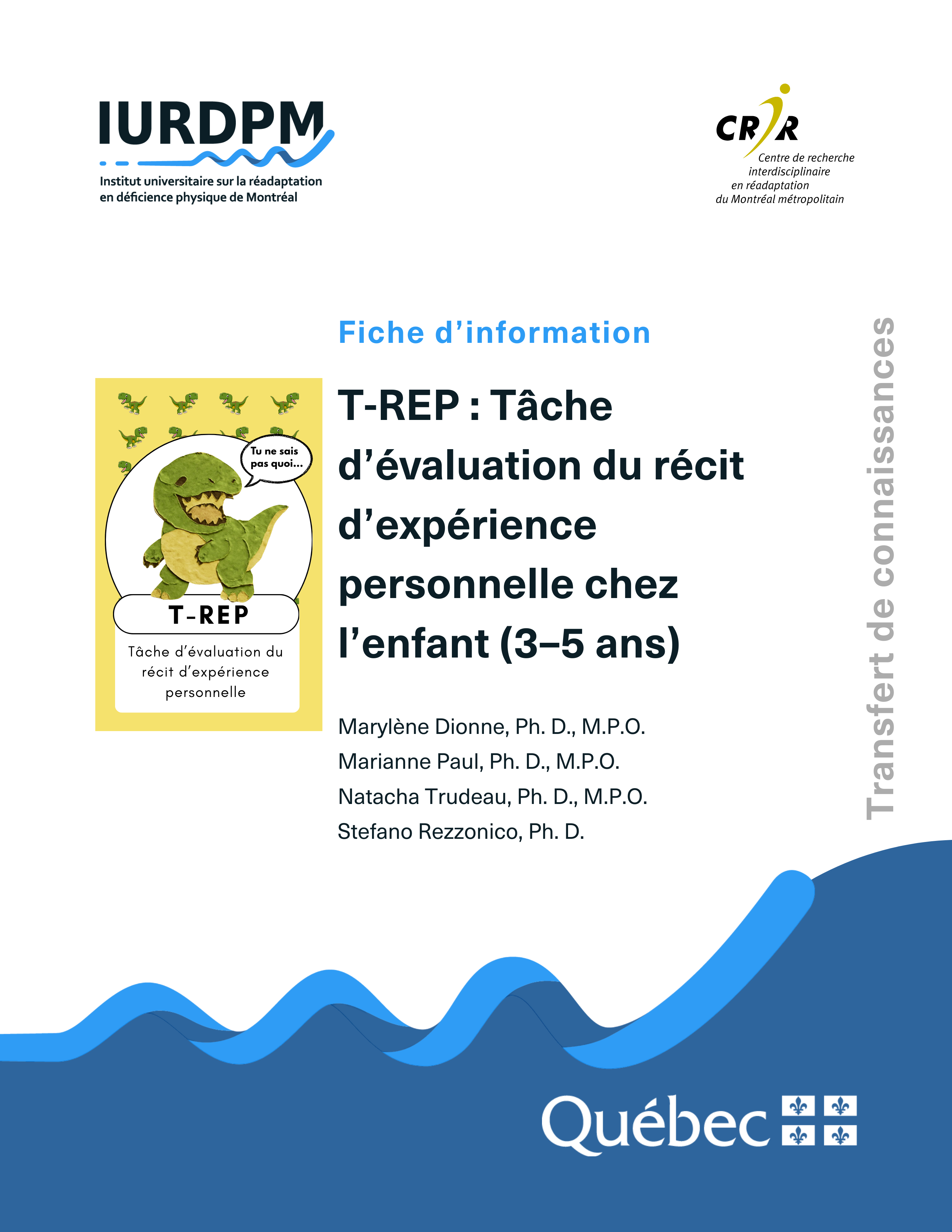 T-REP: Tâche d'évaluation du récit d'expérience personnelle